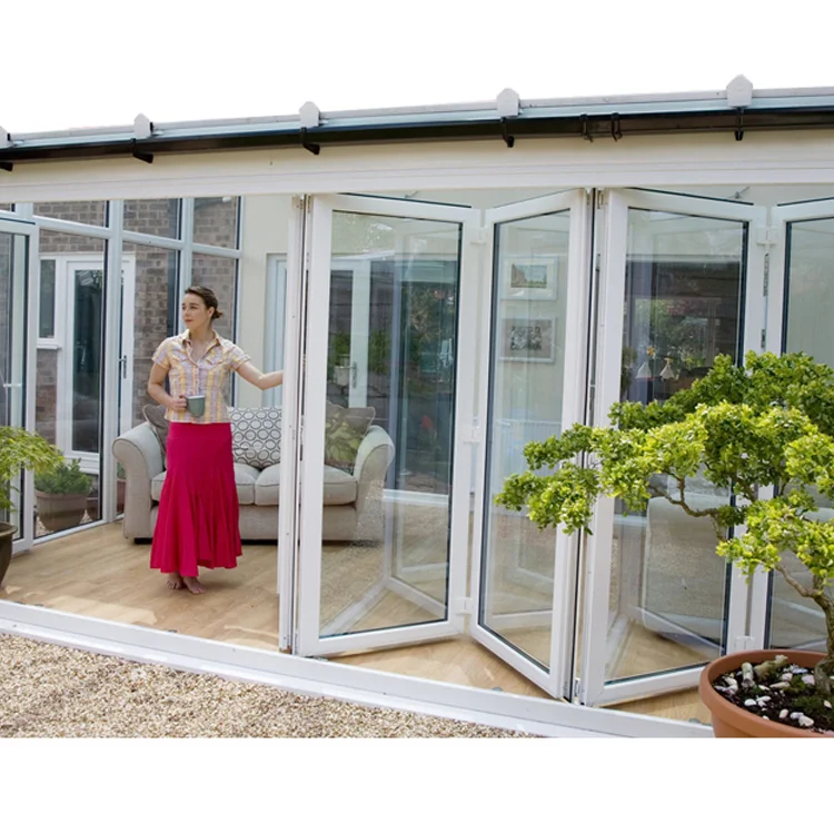 North america 4 panels bifold doors lowe argon glass custom Accordion doors