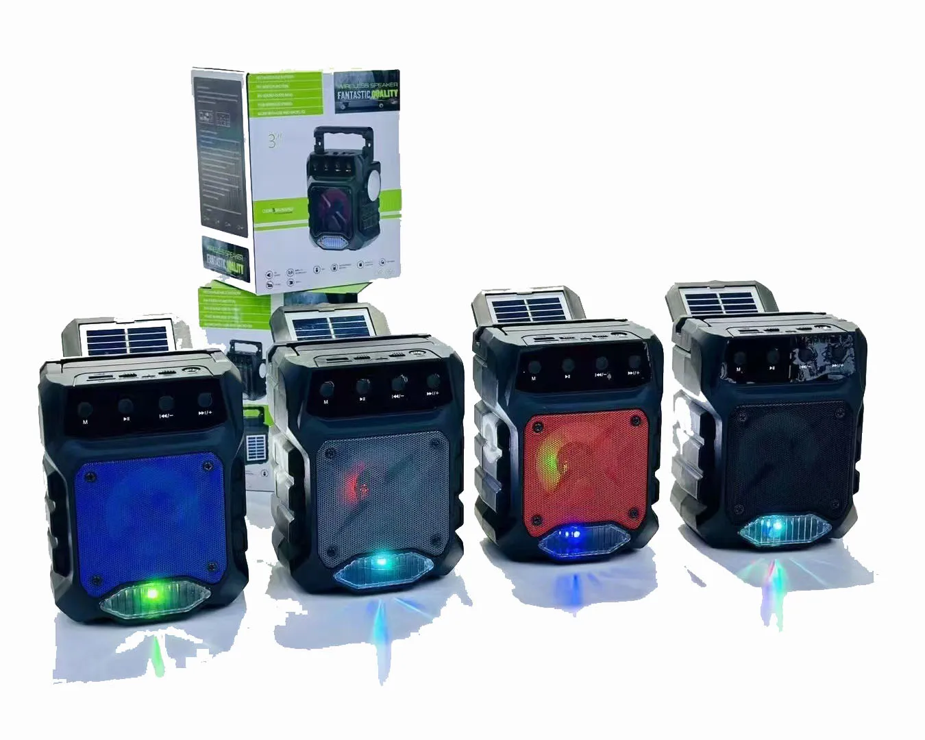 New wireless outdoor home speaker solar charging flashlight card multi-function portable wireless audio