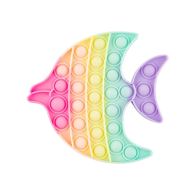 Educational Square Sensory Toy Various Shaped Fidget Toy Heart round Shaped Silicone Squeeze Toy for Learning