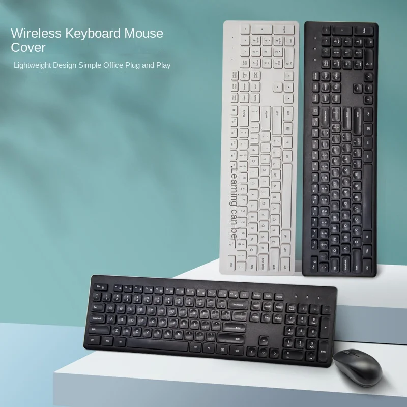 2.4G Wireless USB Keyboard and Mouse Set Metal Features for Commercial Office Gaming Home Use Cross-Border
