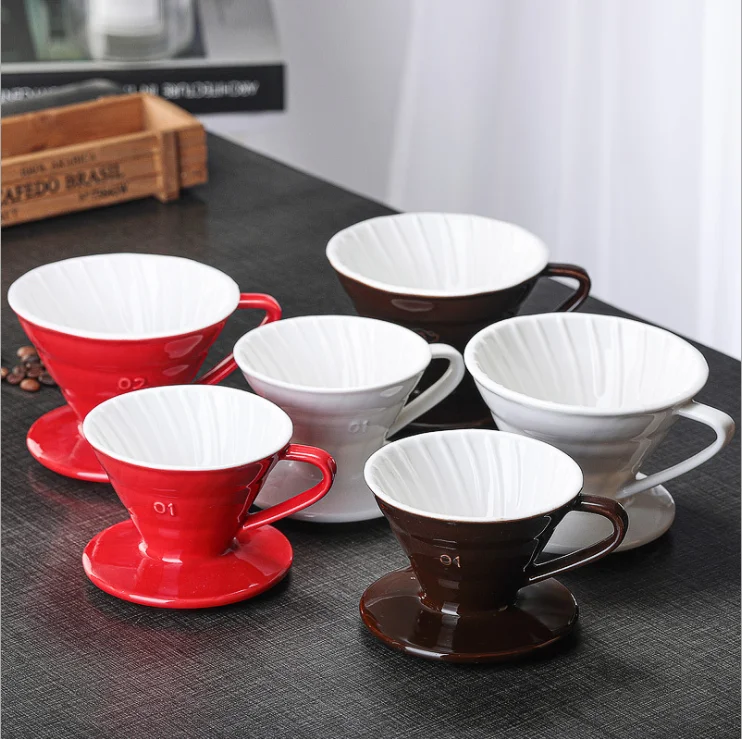 Pour Over Cone Shape Ceramic Reusable Coffee Filter Coffee Drip Funnel