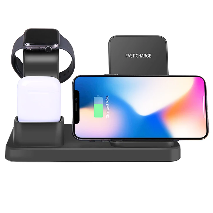 High quality Fast 3 in 1 wireless charger Stand Holder Q12 for Iphone 8 x Xs Max Xr Samsung S9 S10 Plus