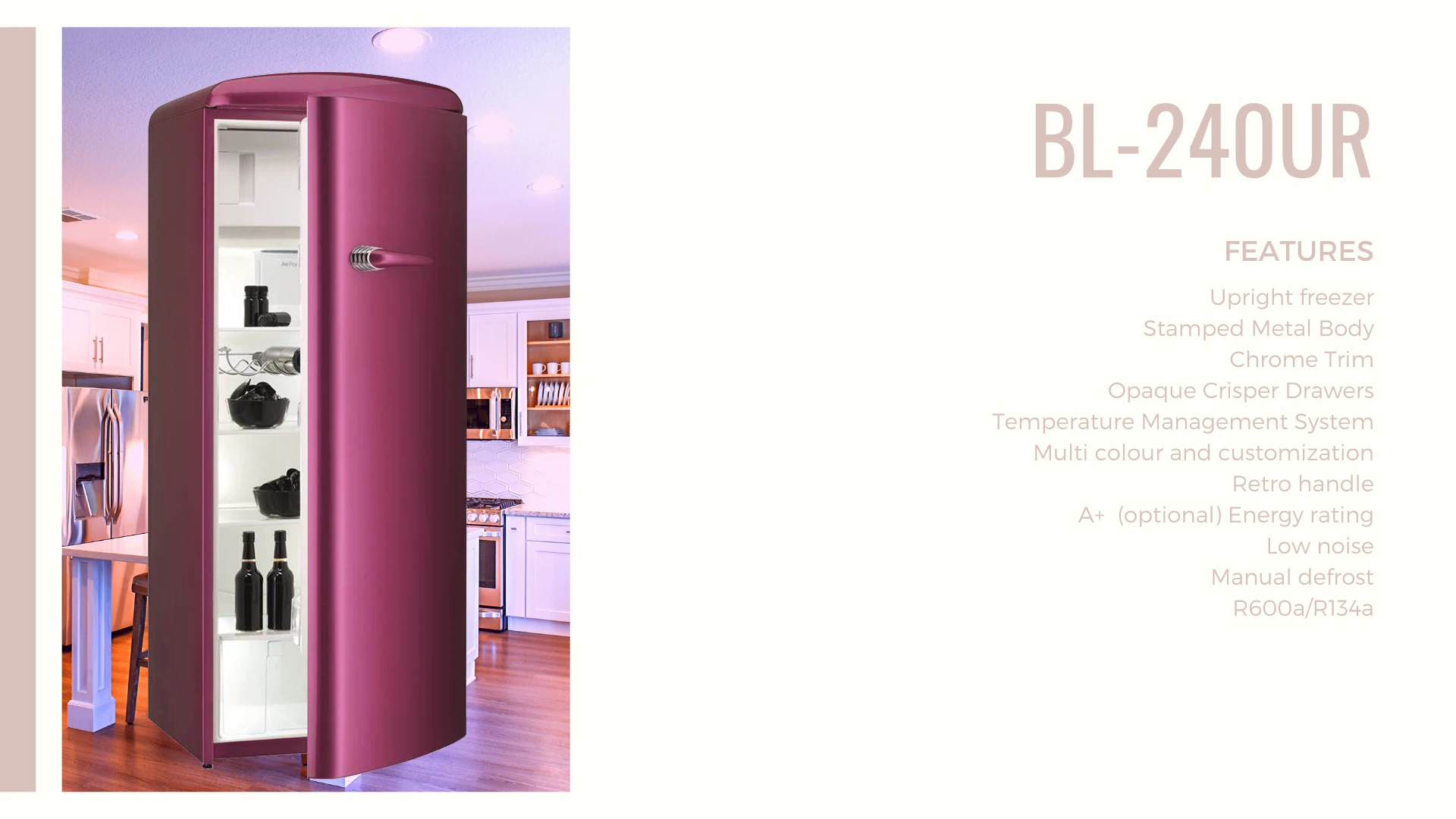 Однодверный холодильник в стиле ретро домашний цветной с круглой дугой