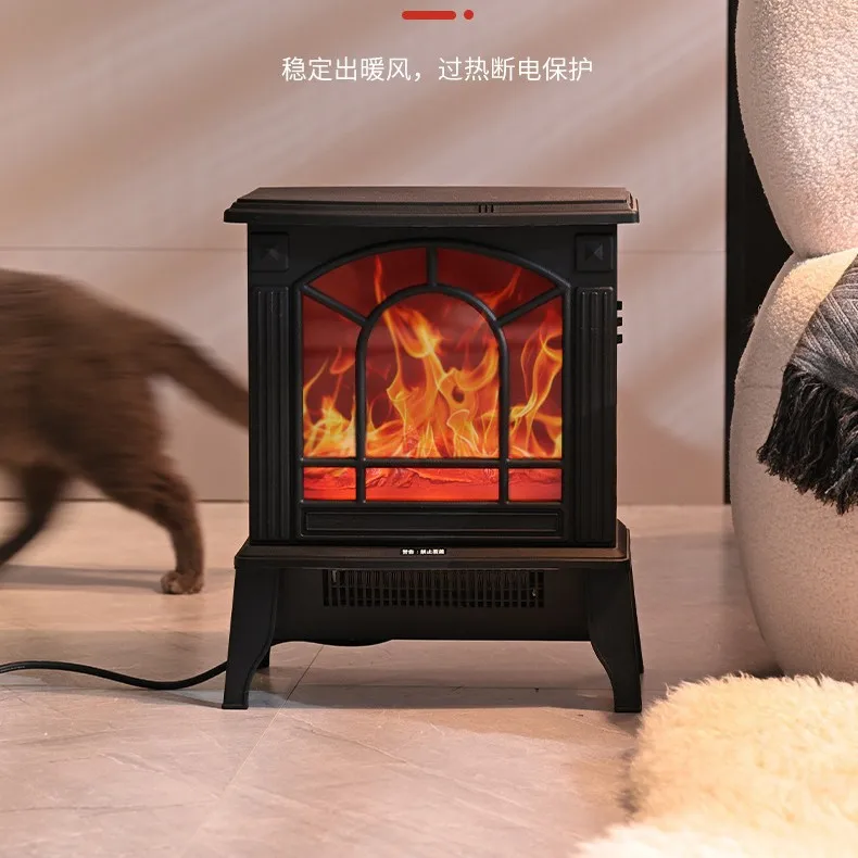 FreeStanding 3D Realistic Flame Effect Ceramic PTC Infrared LED Electric Fireplace Heater With Cold Touch Housing