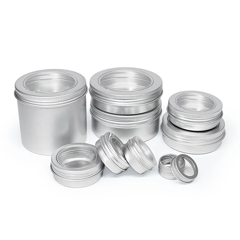 10ml 15ml 30ml 60ml 5oz 250ml aluminum tea can aluminum tin with window open window tin