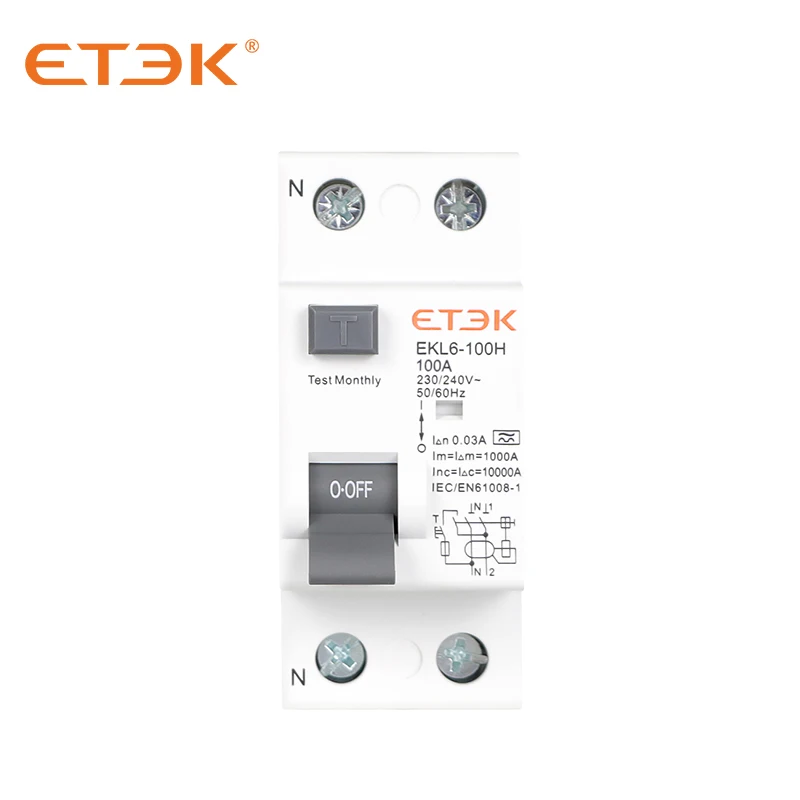 Устройство автоматического выключателя остаточного тока ETEK RCCB 100A 2 P 10KA 100A 30mA тип A RCCB 2-полюсный rccb Тип b