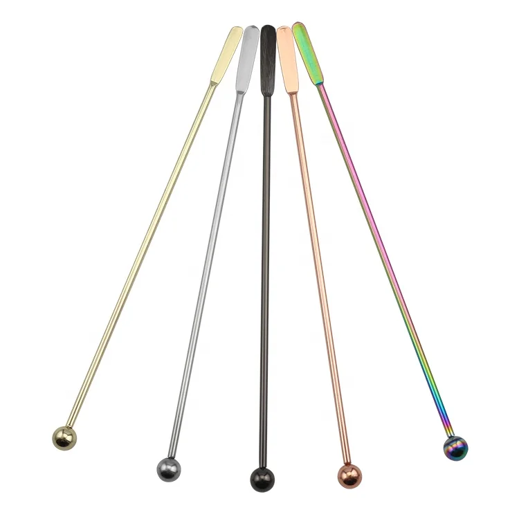 Reusable Small Paddles Stainless Steel Coffee Beverage Swizzle Stick Wine Drink Stirrer