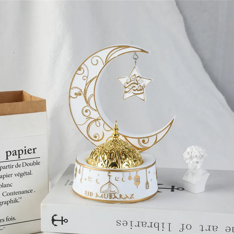 Ramadan Festival Decoration Middle East Arabia Moon and Star Incense Burner Resin Natural Pastoral Incense Holder Home Decor