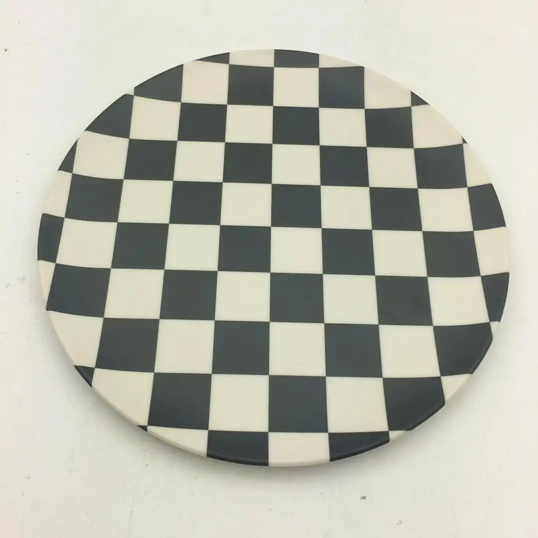 factory price Tableware 20 cm custom design printed Round bamboo fiber plates