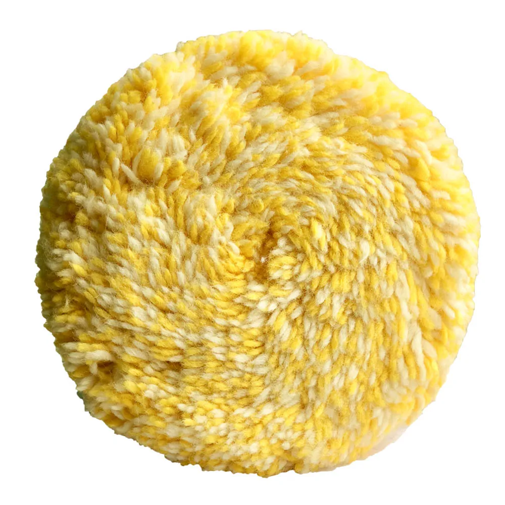 Hook and loop grip yellow and white wool polish and trim wool polishing pad for car care