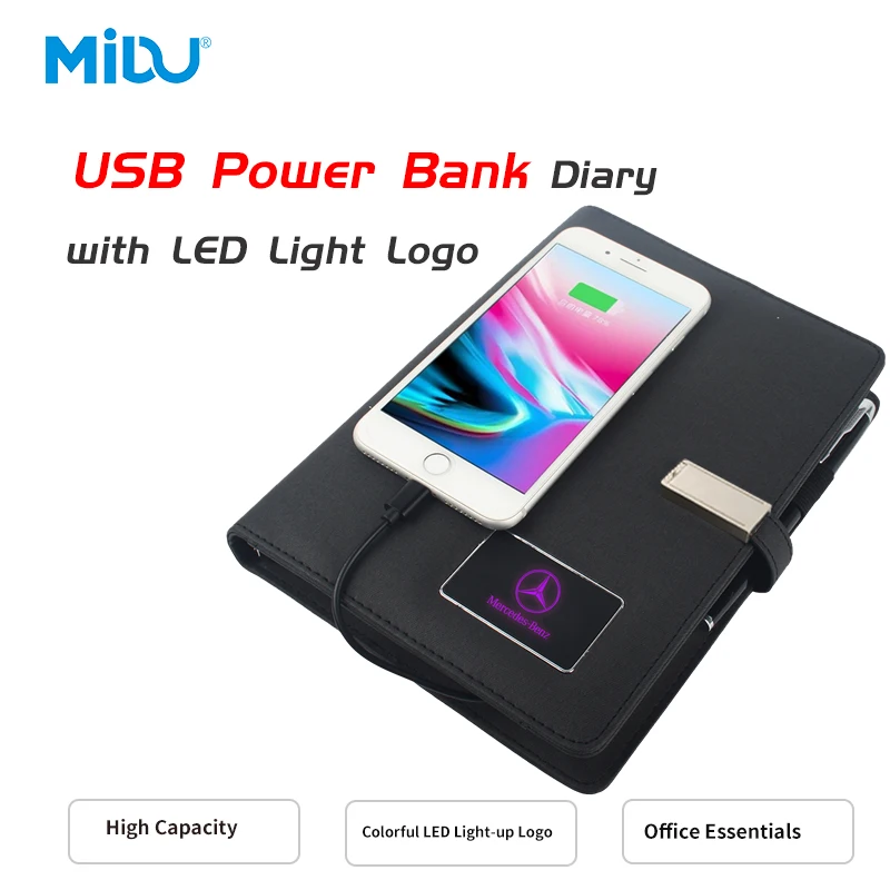  Высококлассный кожаный USB флэш-диск Midu новый дизайн умный ноутбук с внешним аккумулятором и интеллектуальной