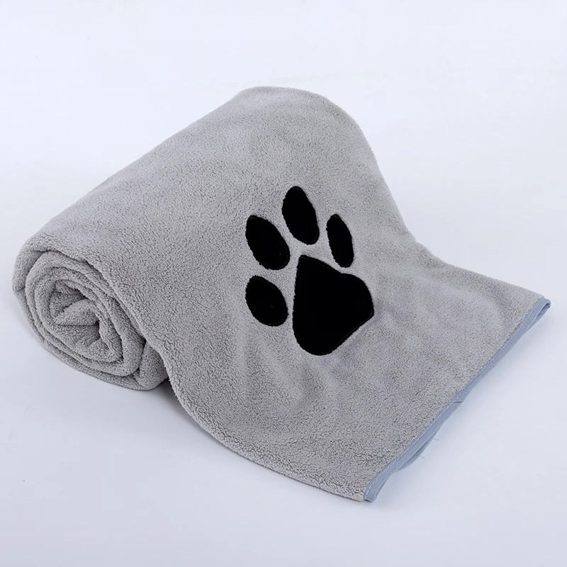 Custom Wholesale Cartoon Logo Towels Pet Hair Cleaning Use Washable Quick Dry Absorbent Microfiber Dog Towel