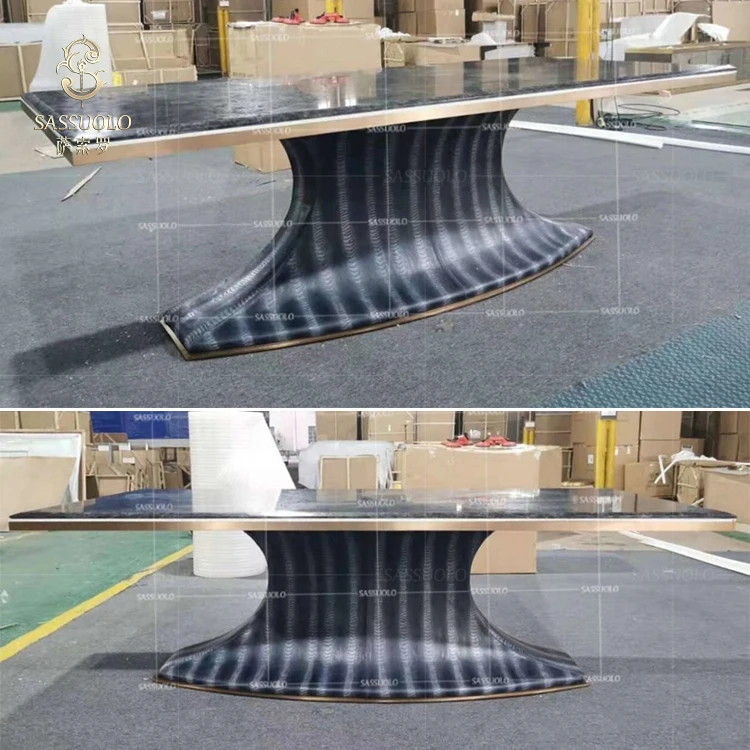 
Sassuolo luxury Louvre dinning furniture long marble italian design table dining table Foshan China 