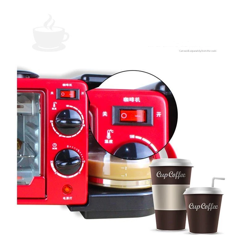 Customizable 3 in 1 breakfast Maker Multi-purpose home toaster triple toaster oven 3 in 1 breakfast machine