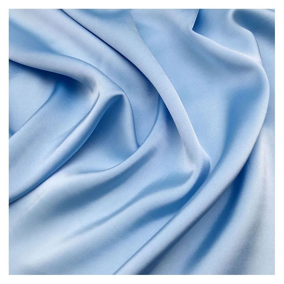 colors available soft smooth 100% polyester shiny twill silk satin fabric for women dress