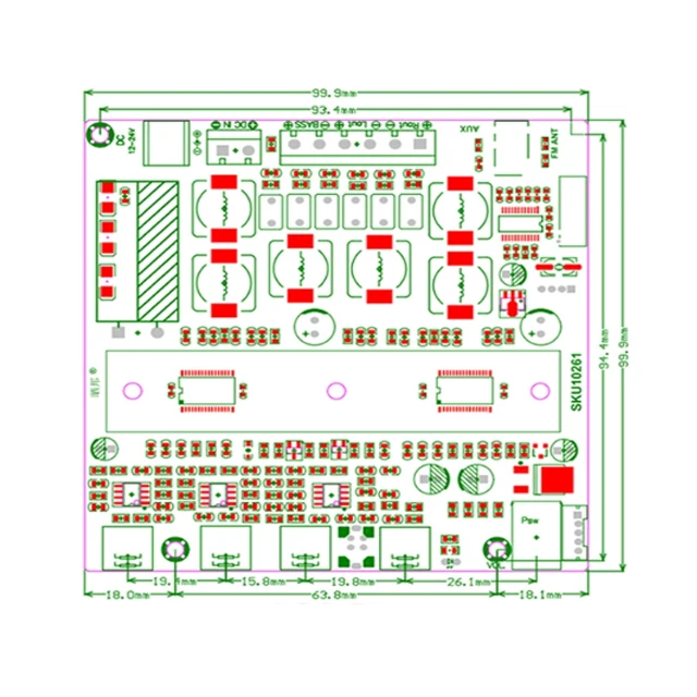 TPA3116D2 with Bluetooth Amplifier Board 2.1 Overweight Subwoofer 50W*2+100W for DC12-24V