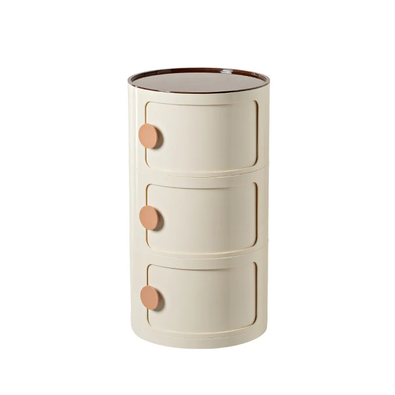 Nordic bedside table round home simple creative bedroom storage cabinet net red plastic cartoon ins small cabinet