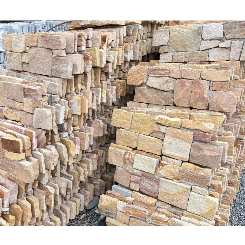 Outoodr Decorative Split Tumble Beige Travertine Culture Stacked Slate Stone For Outside Wall Cladding
