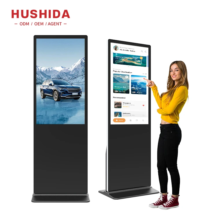 Wholesale touch screen display advertising floor standing advertisement screen 55 inch indoor digital signage