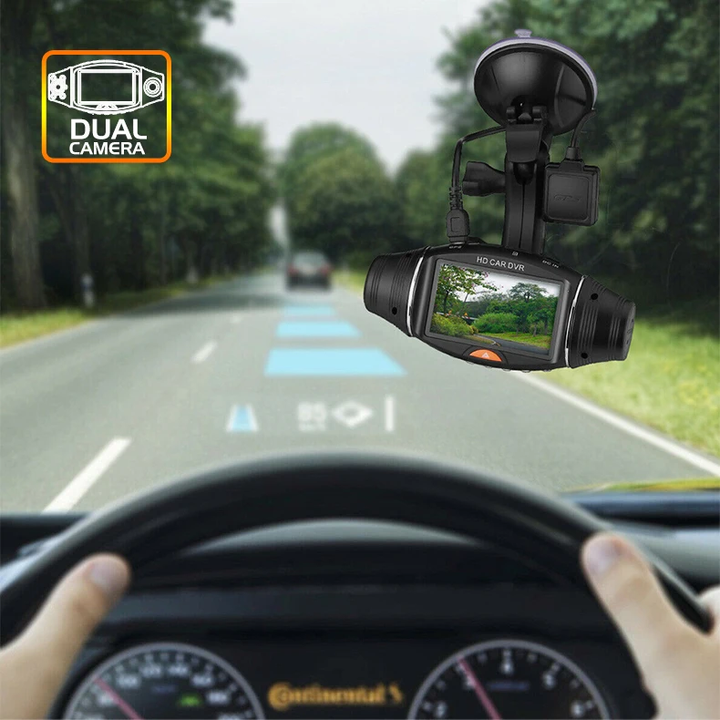 2 7 дюймовый дисплей с двойным объективом 1280P камера GPS двойной видеорегистратор Автомобильная