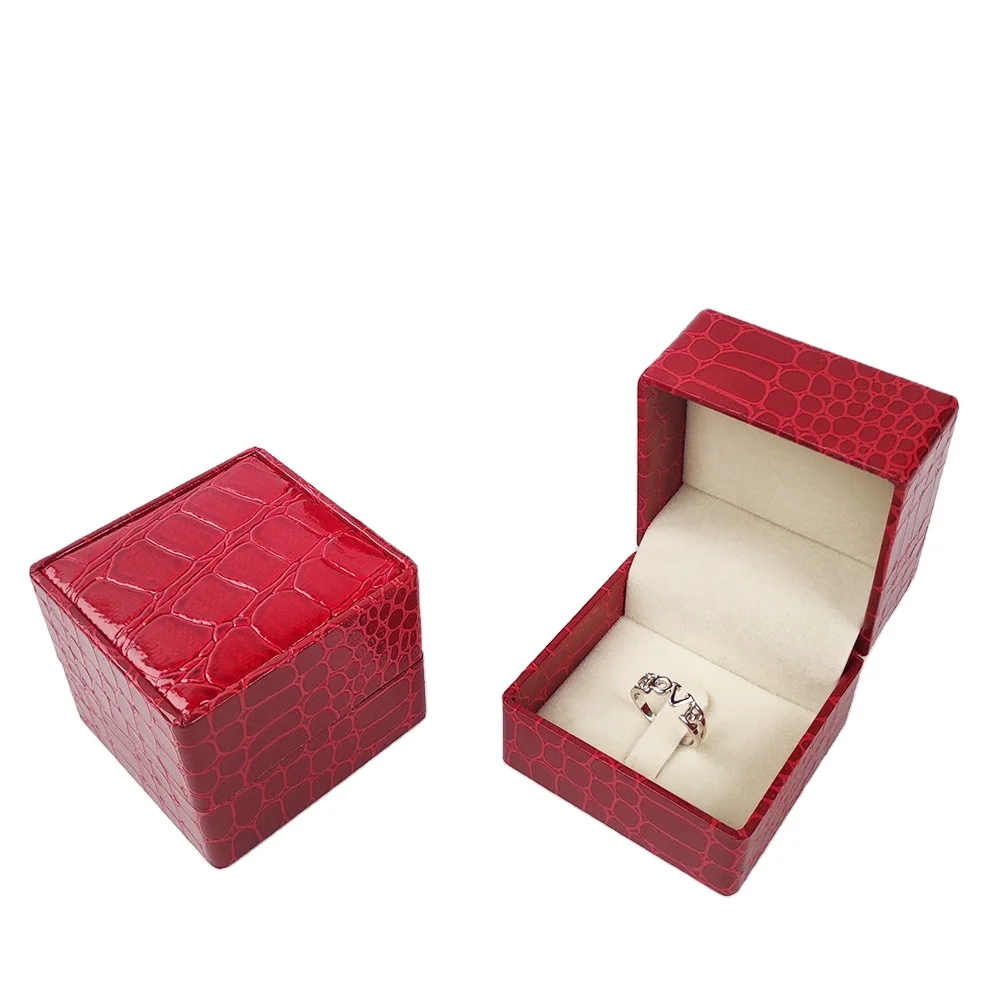 
JBS280R1 Dubai Hot Sale Black crocodile Faux Leather Jewellery Big Sizes Ring Box 