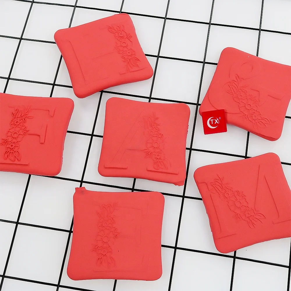 TX Floral Alphabet Embosser Set A-Z With Ampersand Acrylic Fondant Stamp Embosser For Cookies Cupcake and Baking Cake Decoration