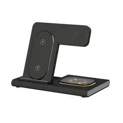 Cool Gadgets 3 In 1 15W Fast Charging Qi Foldable Portable Wire less Stand Wireless Charger For Phone For Earbuds For iWatch