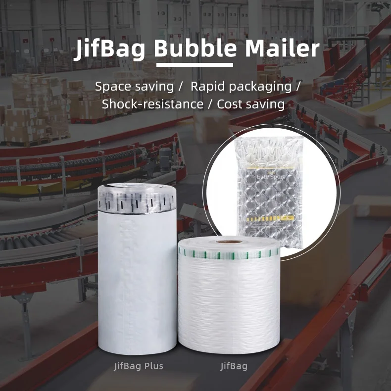 Ameosn JifBag inflate on demand custom poly bubble mailer film roll