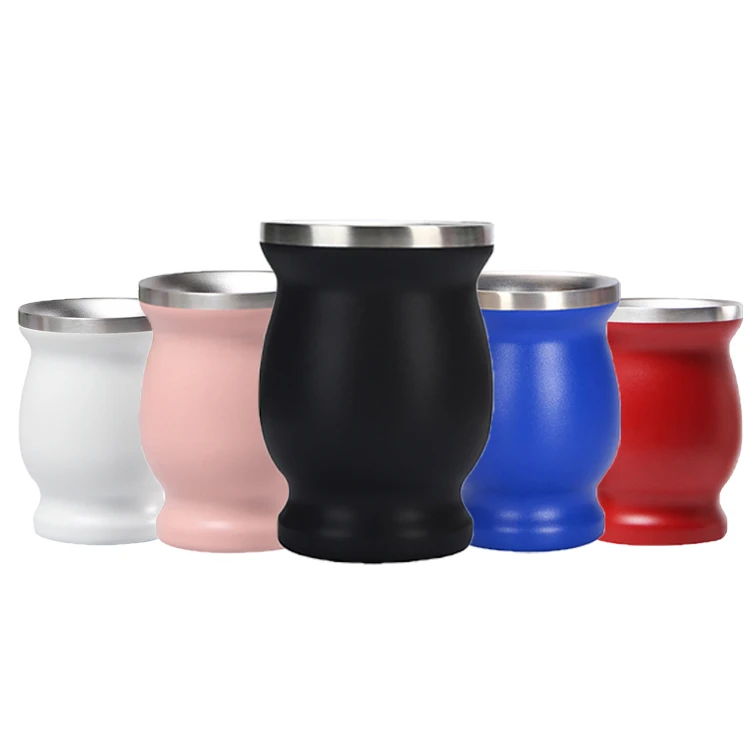 Wholesale juego de tazas nordic mug Argentina 8oz double wall stainless steel coffee tea cup yerba mate cup