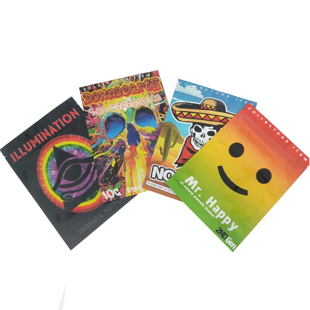
Customized 3.5g smell proof mylar ziplock jungle boys runtz cookie weed packaging bags 