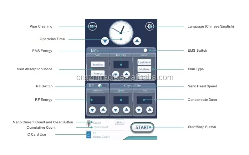 Fractional RF Microneedle Mesotherapy Gun Nano Needle Meso therapy Injection Gun for Face Eyes Neck