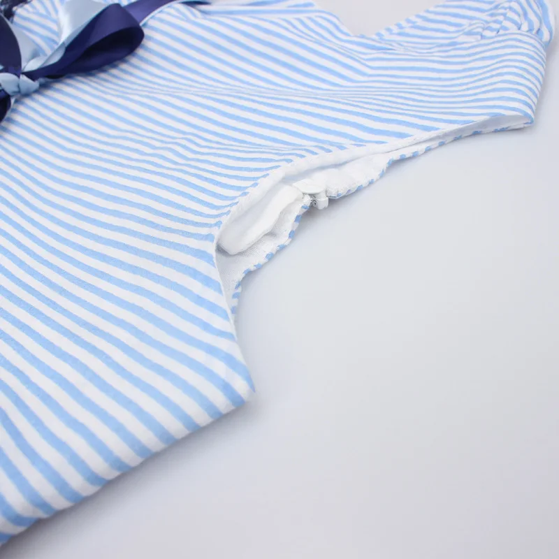 Korean style 2021 new girl dresses summer embroidered plaid dress baby flared sleeve cotton clothing