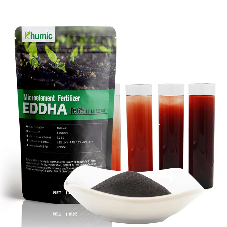 Khumic OMRI Сертификация EDDHA железо водорастворимый EDDHA FE 6% 4,8 заменитель