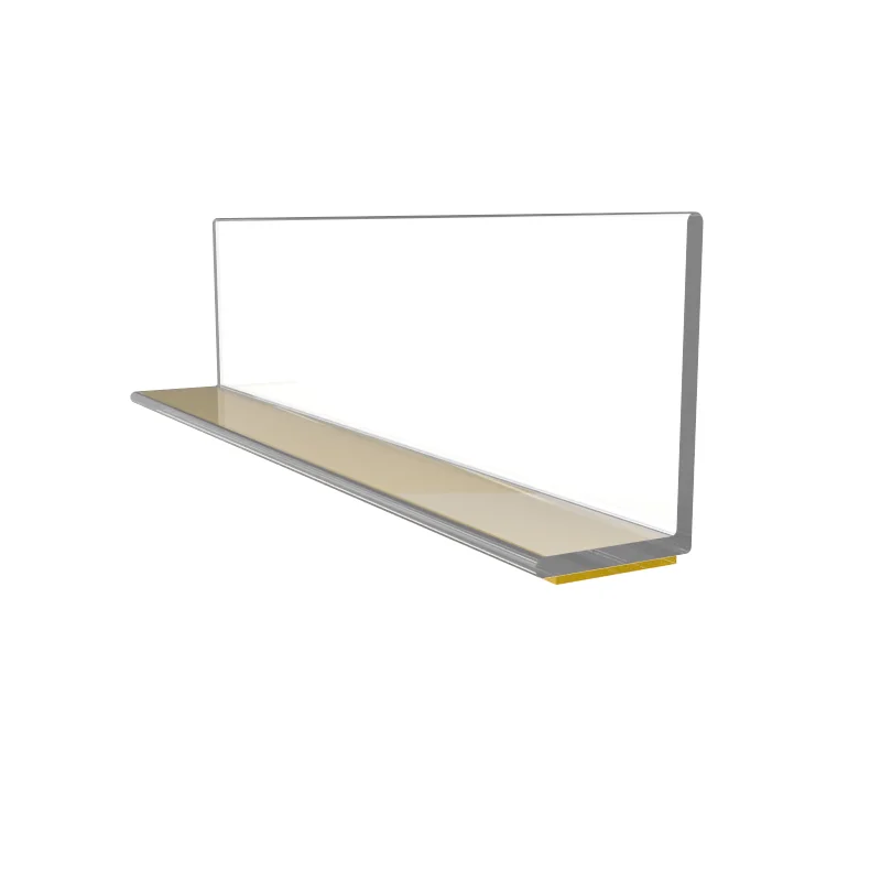 PVC L shape Custom Design work on Supermarket Shelf divider or stopper on shelf edge
