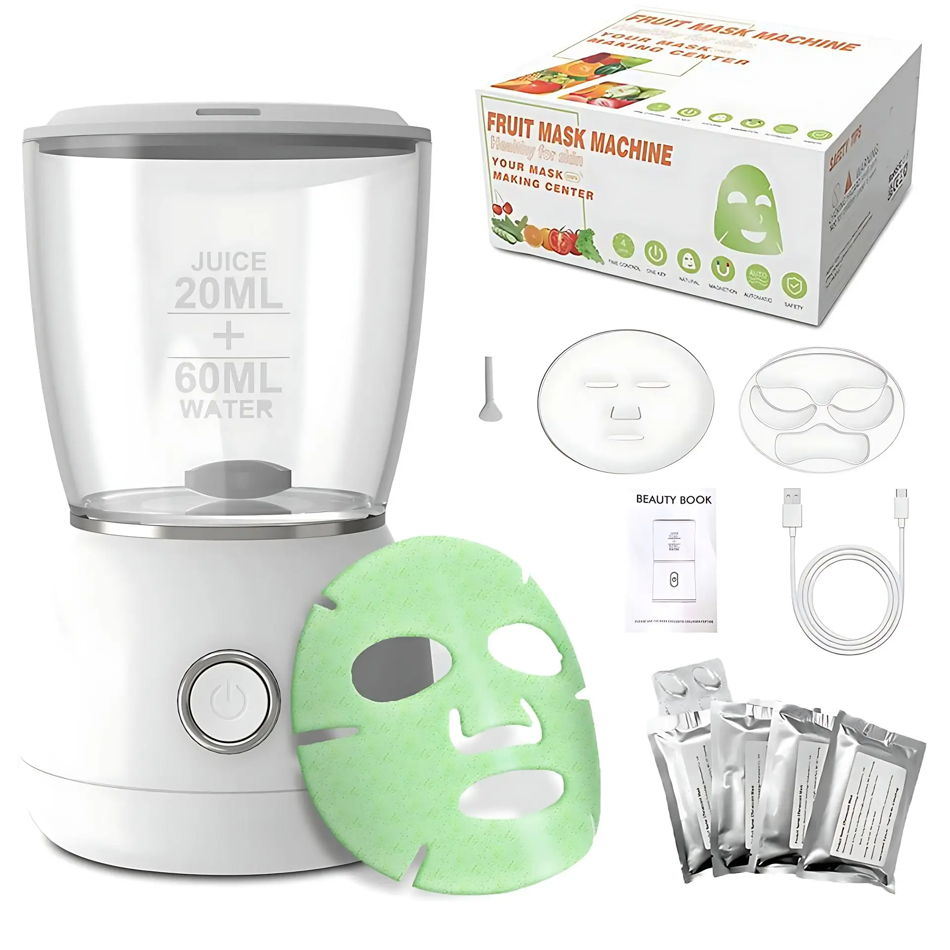 Dropshipping Rechargeable Mini natural Fruit Vegetable Face hydrogen spa DIY Cream Mask Maker Smart Face Mask Maker Machine