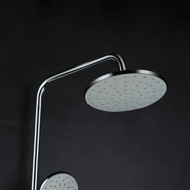 VIGA Bath Shower Column Set Brass Chrome Round Bathroom Shower Mixer