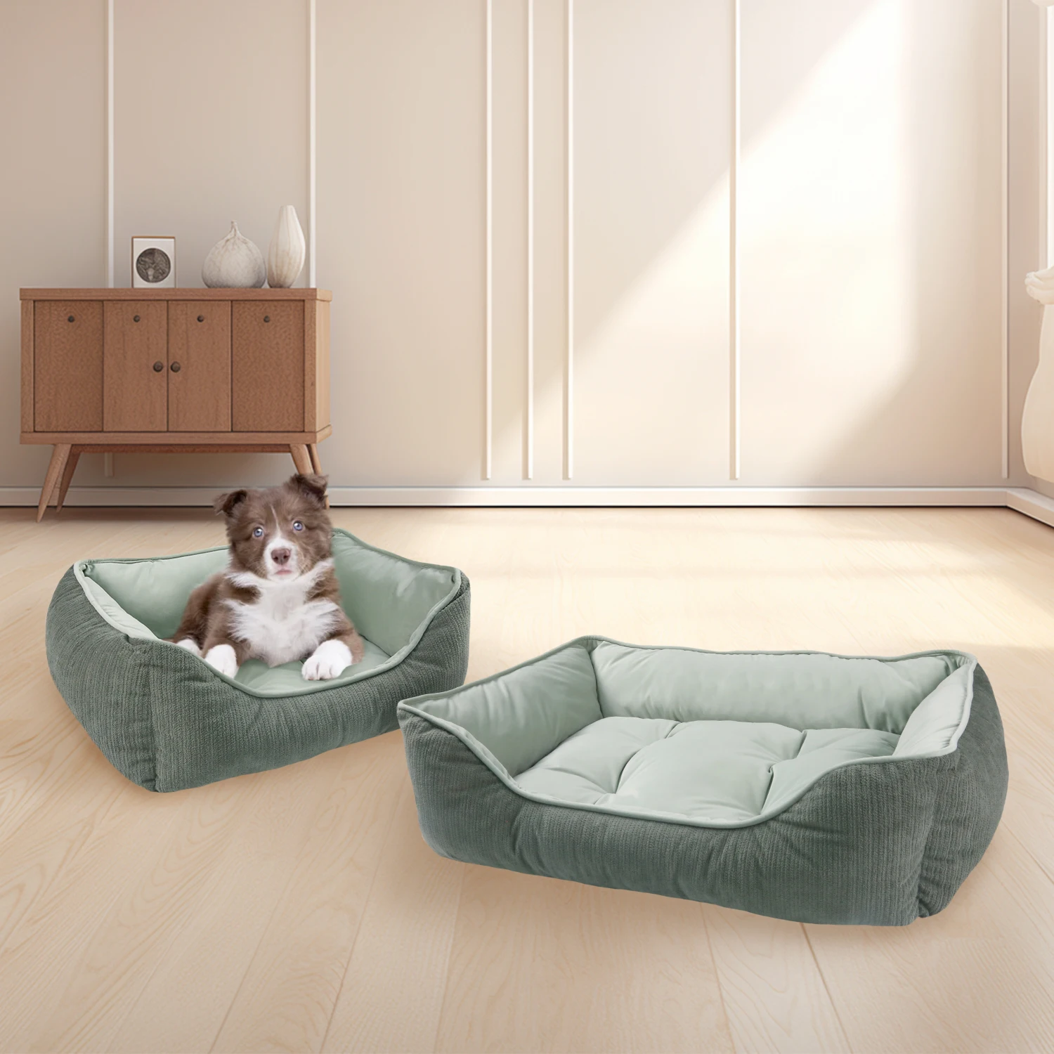 C4P High quality wholesale rectangle  34 inches soft  Calming Dog Beds for Large Dogs