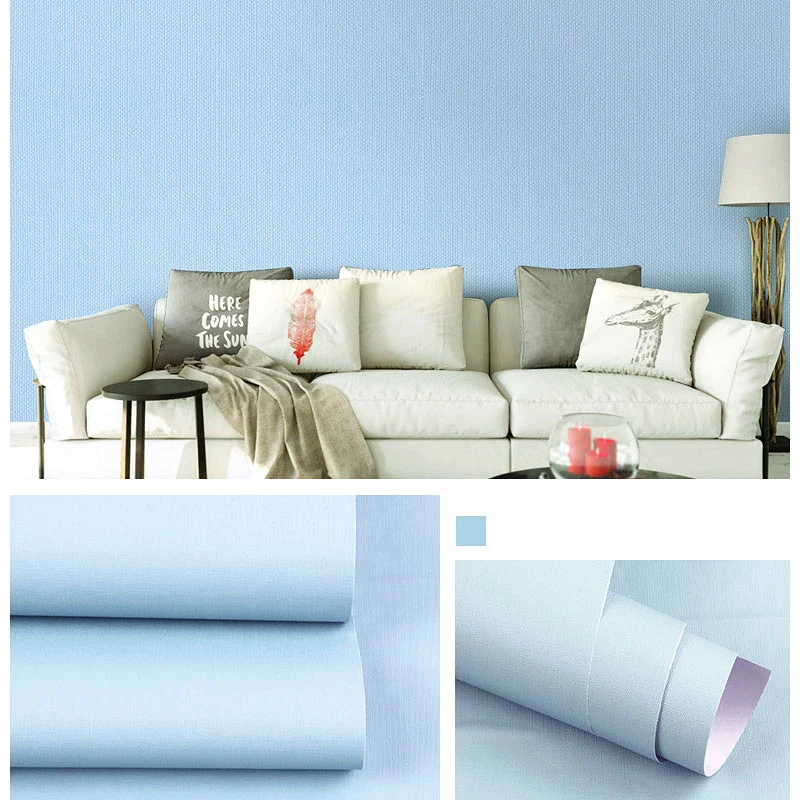 Home Decorative Contact Paper Printed PVC Self-Adhesive Solid Color Wallpaper