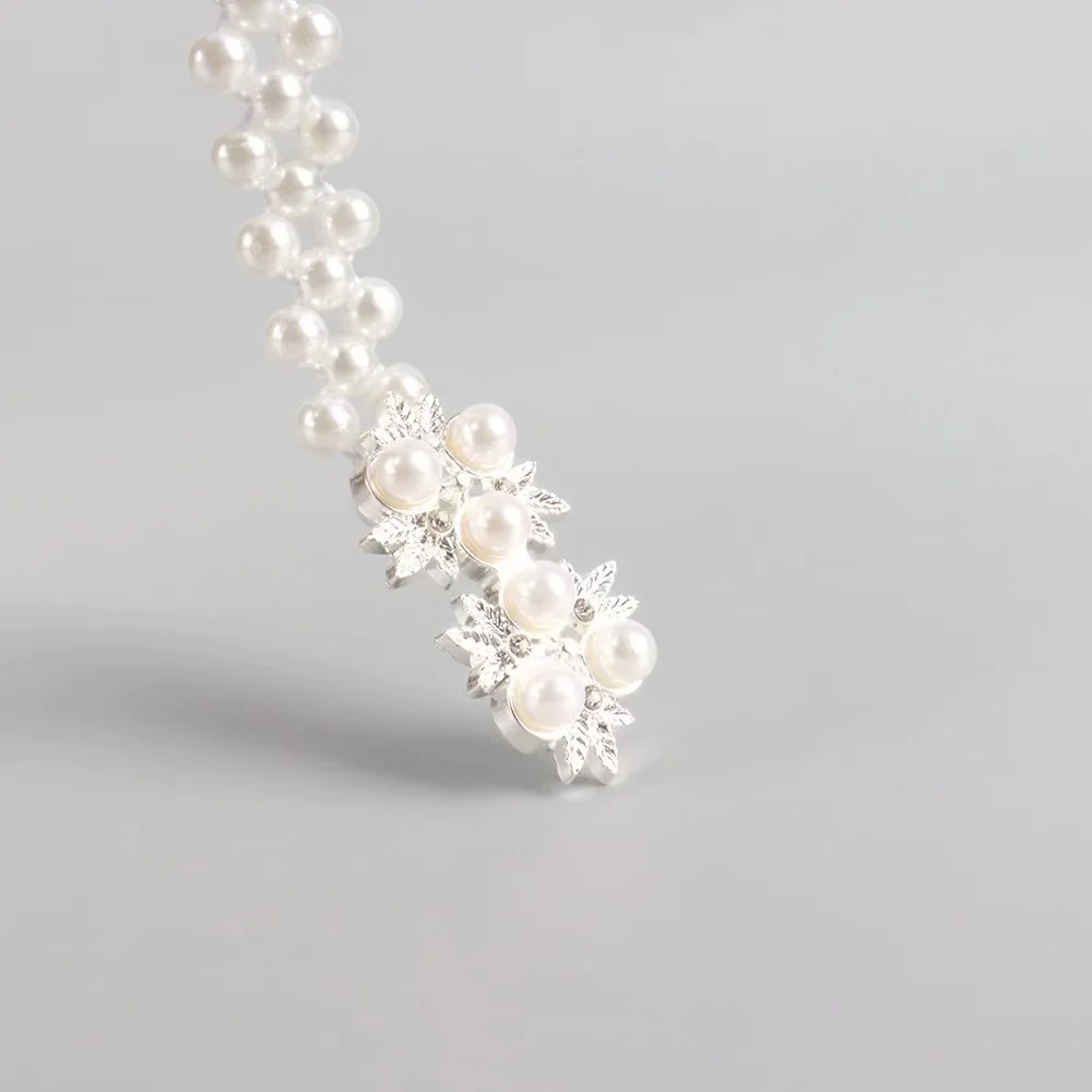New pearl accessories ladies three leaves fashion buckle head pearl  elastic belt  waist chain