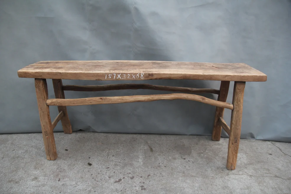 Chinese antique reclaimed elm wood country style natural console table
