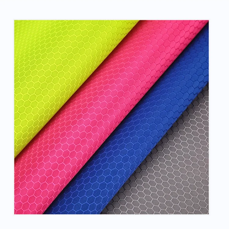 420D 400DNylon ripstop Oxford fabric hexagonal honeycomb football plaid PU coated waterproof outdoor nylon Oxford fabric