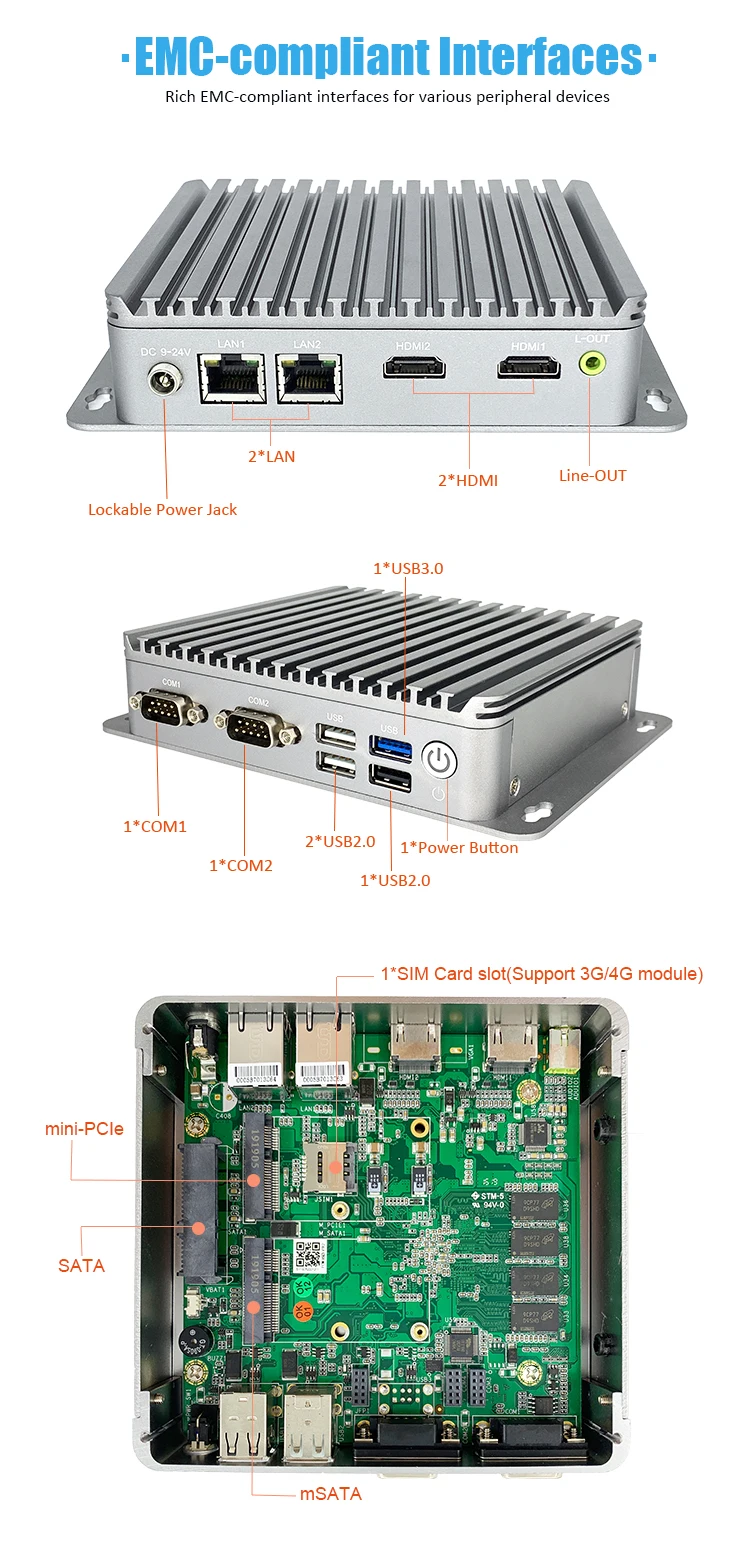 Powerful J900 mini pc Quad Core 2.42GHz DDR3 8GB and SSD 128GB, 2xHD-MI 1080P support Win 10 mini pcs