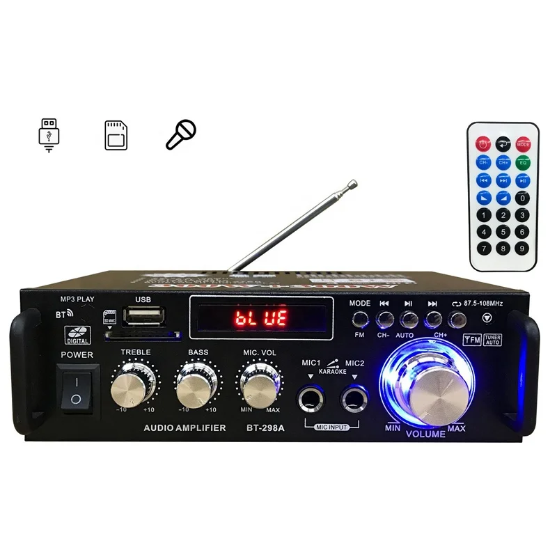 At Home In Car Digital Amplifiers Audio Display 300W+300W Digital HIFI Audio Stereo Power Amplifier 2 Channel Digital Amplifiers