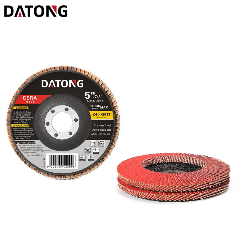 Datong 5 inch Ceramic Cloth Flap Disc 36grit 125*22mm abrasives wheel
