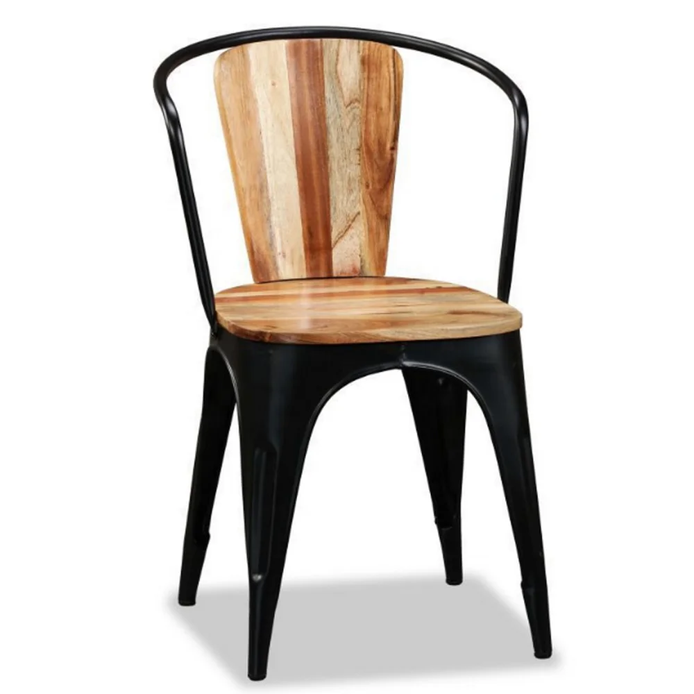 Belle dining chairs industrial acacia wood iron restaurant dining chairs