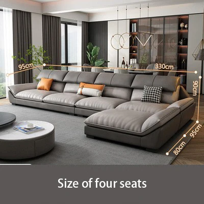 Microfiber fabric sectional sofa set furniture L shape modern design modular sofas with recliner nordic PU leather luxury sofas