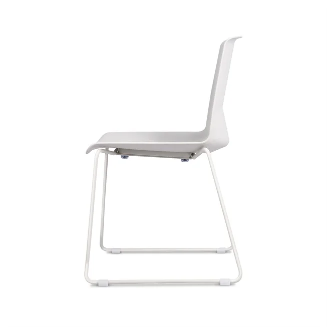 
Stackable Plastic Black Sled Metal Legs Office Meeting Training Chair 