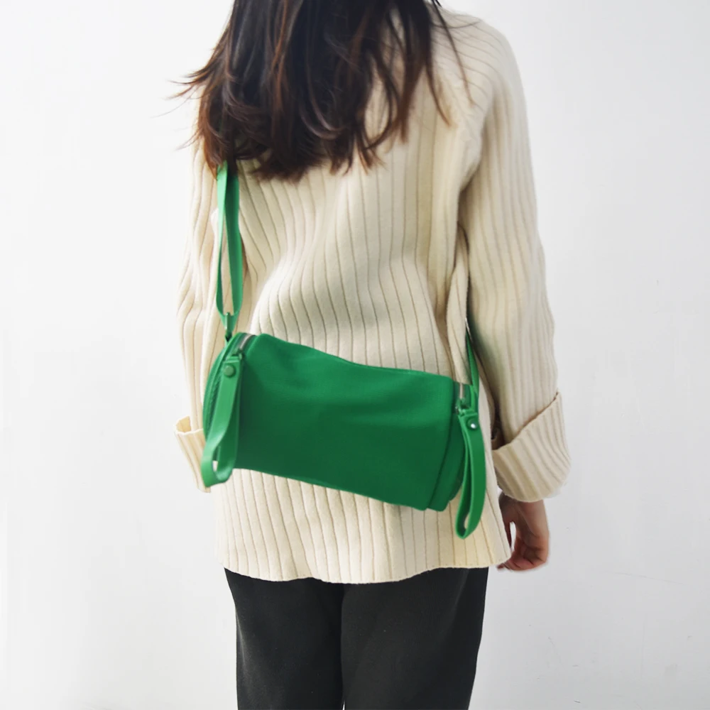 2023 Summer Women macaroon Neoprene Nylon Candy Barrel Shape Crossbody Bag Handbag