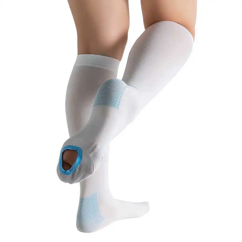 Calcetines compresivos custom unisex anti embolism compression stockings 15-20 mmhg knee high compression sock