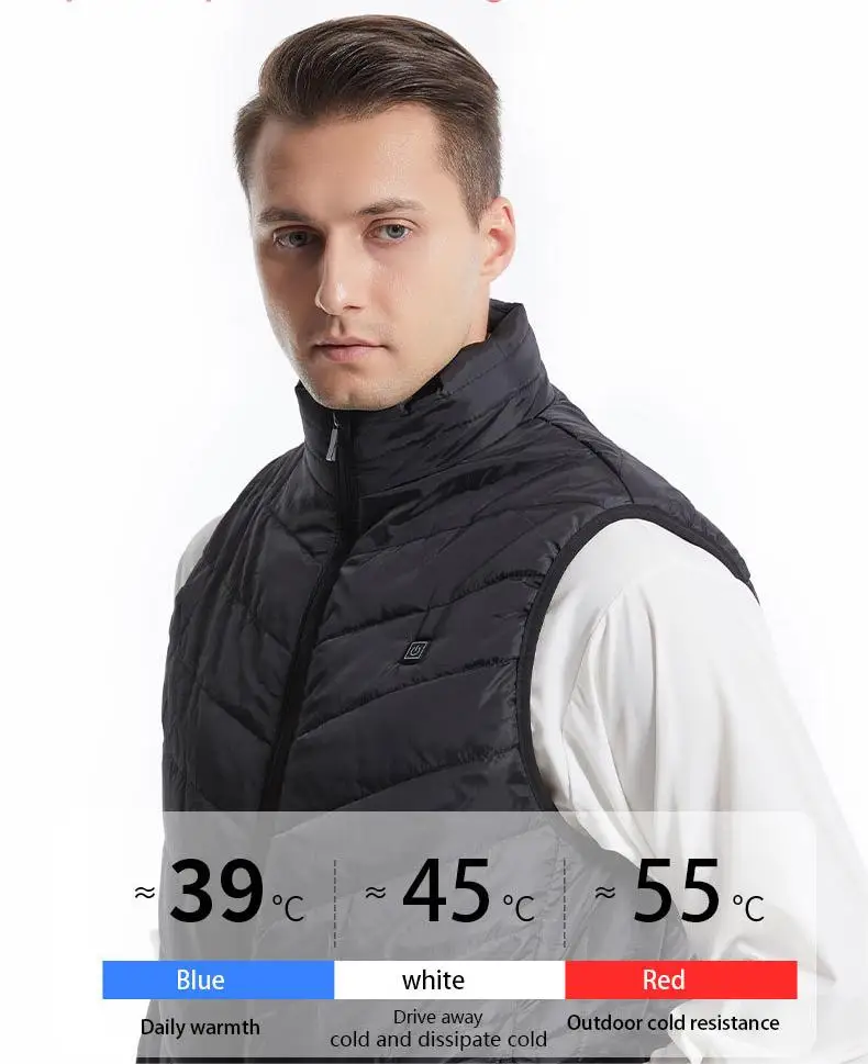 Body Warmer 11 Heated Zones Winter USB Charging Electric Heated Vest with Battery Pack